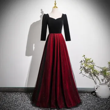 Vintage Retro Burgundy Glitter Prom Dresses 2025 A Line Princess Square Neckline Long Sleeve Backless Floor Length Long Prom Formal Dresses