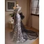 Charmant Scintillantes Argenté Paillettes Robe De Soirée 2024 Trompette / Sirène Bustier Sans Manches Dos Nu Noeud Train De Balayage Soirée Robe De Ceremonie
