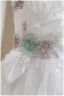 Chic / Beautiful White Short Beading Appliques Sequins Birthday Flower Girl Dresses 2024 Ball Gown Scoop Neck Sleeveless Tulle