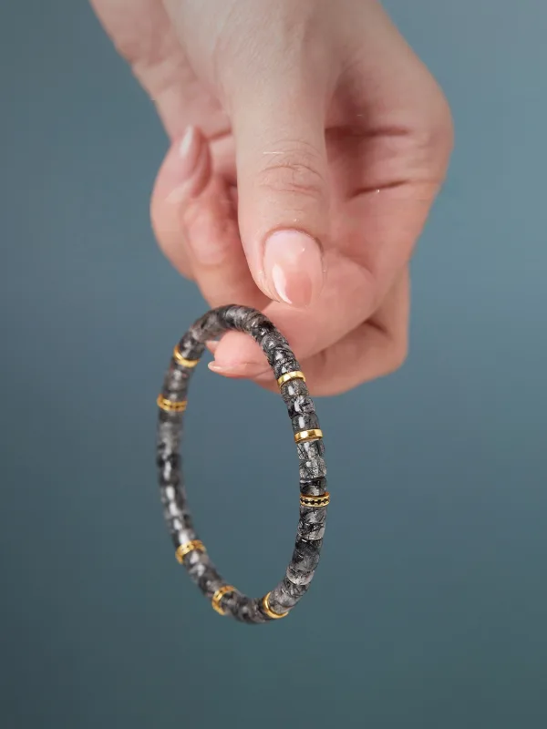 Fashion Black Handmade Natural Crystal Bracelet Accessories 2025