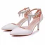 Chic / Belle Blanche Perle Faux Diamant Bride Cheville Chaussure De Mariée 2024 7 cm Talons Aiguilles À Bout Pointu Mariage Talons Hauts