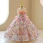 Charming Champagne Beading Rhinestone Sequins Appliques Flower Girl Dresses 2023 Ball Gown Scoop Neck Birthday Sleeveless Backless Bow Floor-Length / Long