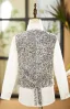 Scintillantes Gris Paillettes Manches Longues Costume Garçon Mariage 2025 Mariage Bijoux De Corps Manteau Pantalon Chemise Cravate Gilet