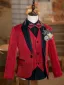 Red 6-piece Long Sleeve Wedding Boys Wedding Suits 2024 Body Jewellery Coat Pants Shirt Tie Vest