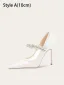 Elegante Weiß Strass Pailletten Brautschuhe 2025 10 cm Stilettos Spitzschuh Hochzeit Hochhackige