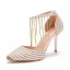 Charming Gold Rhinestone Tassel Pearl Wedding Shoes 2025 9 cm Stiletto Heels Pointed Toe Wedding High Heels