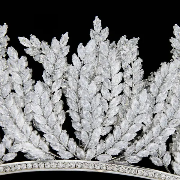 High-end Silver Rhinestone Zirkon Brud Huvudbonad 2024 Bröllop Tiara Krona