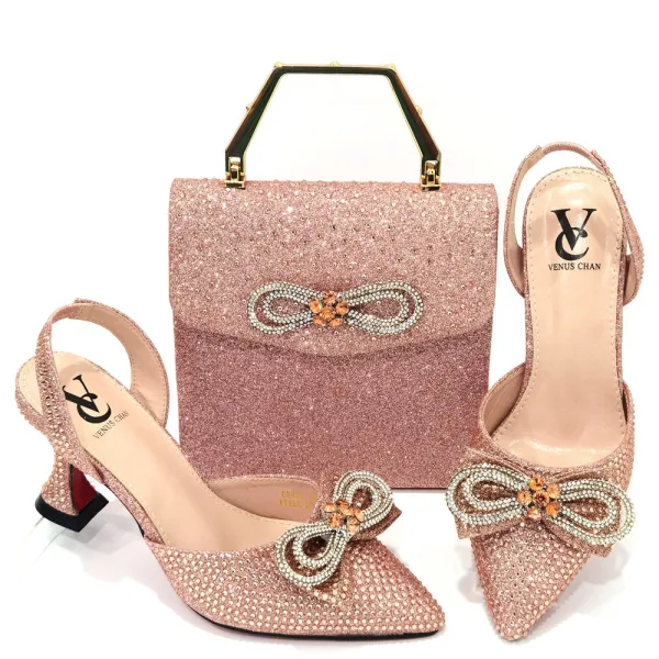 Sparkly Sexy Multi-Colors Rainbow Rhinestone Bow Sequins Womens Sandals Clutch Bags 2023 Cocktail Party Evening Party Womens Sandals Clutch Bags