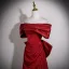 Elegant Burgundy Satin Prom Dresses 2025 A-Line / Princess Off-The-Shoulder Short Sleeve Backless Bow Sweep Train Formal Dresses