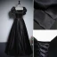 Vintage / Retro Black Pearl Satin Evening Dresses 2023 A-Line / Princess Square Neckline Puffy Short Sleeve Backless Floor-Length / Long Prom Formal Dresses
