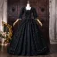 Vintage / Retro Medieval Black Halloween Printing Prom Dresses 2026 Ball Gown Square Neckline Bell sleeves Floor-Length / Long Formal Dresses