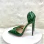 Sexy Dunkelgrün Krokodil-Muster Abend Spitzschuh Sandalen Damen 2023 12 cm Stilettos Sandaletten Hochhackige