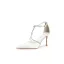 Charmant Weiß Strass T-Riemen Brautschuhe 2025 Satin 6 cm Stilettos Spitzschuh Hochzeit Hochhackige