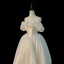 Vintage / Retro White Ruffle Satin Wedding Dresses 2024 Ball Gown Off-The-Shoulder Sleeveless Backless Floor-Length / Long Wedding