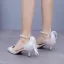 Élégant Blanche Perle Bride Cheville Noeud Chaussure De Mariée 2024 5 cm Talons Aiguilles À Bout Pointu Mariage Talons Hauts