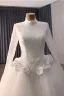 High-end Elegant White Handmade  Beading Pearl Sequins Appliques Lace Flower Wedding Dresses 2026 Trumpet / Mermaid High Neck Long Sleeve