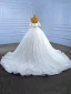 Best Charming White Beading Pearl Sequins Wedding Dresses 2022 Ball Gown Strapless Sleeveless Backless Sash Chapel Train Wedding