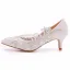 Élégant Blanche En Dentelle Fleur Paillettes Chaussure De Mariée 2023 5 cm Talons Aiguilles À Bout Pointu Mariage Escarpins Talons Hauts