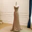 Sexy Gold Rhinestone Evening Dresses 2026 Trumpet / Mermaid Strapless Sleeveless Backless Sweep Train Evening Party Formal Dresses