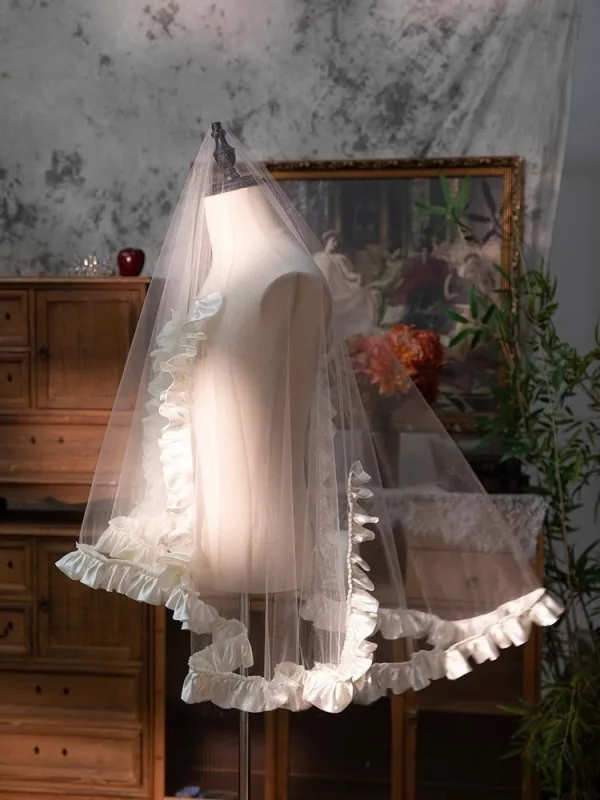 Élégant Blanche 1.5 m Tulle Voile De Mariée 2025