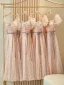 Chic / Belle Rougissant Rose Robe Demoiselle D'honneur 2023 Princesse Encolure Carrée Manches Courtes Dos Nu Noeud Ceinture Longue Robe Demoiselle D'honneur
