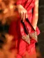 Chinese style Red Satin Rhinestone Wedding Shoes 2026 5 cm Stiletto Heels Pointed Toe Wedding Pumps High Heels