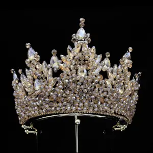 Bling Bling Champagne Rhinestone Bridal Hair Accessories 2024 Alloy Wedding Accessories