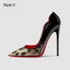 Sexy Red Gradient-Color Evening Party Pumps 2023 Patent Leather 12 cm Stiletto Heels Pointed Toe Pumps High Heels