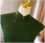 Vintage Ciemnozielony Wieczorowe Cheongsam 2025 Syrena / Rozkloszowane Wysokiej Szyi Bez Rękawów Długie Cheongsam