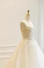 Stunning A-Line / Princess Ivory Beading Lace Wedding Dresses 2025 U-Neck Crossed Straps Sleeveless Tulle