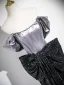 Sexy Black Sequins Bow Prom Dresses Evening Dresses 2025 Trumpet / Mermaid Off-The-Shoulder Short Sleeve Backless Floor-Length / Long Evening Party Formal Dresses