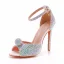Glitzernden Multifarben Strass Abend Sandalen Damen 2022 Knöchelriemen 11 cm Stilettos Peeptoes Sandaletten Hochhackige