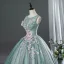 Vintage / Retro Mint Green Beading Appliques Prom Dresses 2026 Ball Gown Scoop Neck Sleeveless Backless Floor-Length / Long Formal Dresses