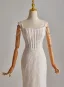 Simple Ivoire Perle Paillettes En Dentelle Légère Robe De Mariée 2025 Trompette / Sirène Bretelles Spaghetti Sans Manches Dos Nu Train De Balayage
