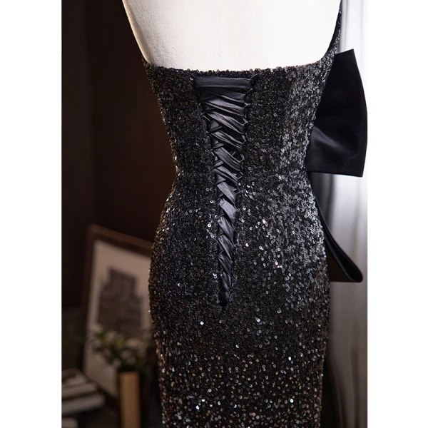 black and silver wedding dress Sweetheart Sparkle Black Silver – A & M Enterprises Bridal main image 0