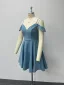 Chic / Belle Bleu Ciel Glitter Courte de retour Robe De Graduation 2024 Princesse Bretelles Spaghetti Sans Manches Dos Nu Robe De Ceremonie