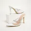 Sexy White Summer Rhinestone Evening Party Womens Sandals 2022 10 cm Stiletto Heels Open / Peep Toe Sandals High Heels