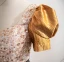 Elegant Yellow Beading Sequins Prom Dresses 2024 Ball Gown Square Neckline Puffy Short Sleeve Bow Sash Backless Floor-Length / Long Prom Formal Dresses