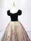 Elegante Schwarz Perlenstickerei Pailletten Ballkleider 2025 Ballkleid Eckiger Ausschnitt Kurze Ärmel Rückenfreies Lange Ball Festliche Kleider