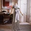 Scintillantes Argenté Noeud Paillettes Robe De Bal 2026 Trompette / Sirène De l'épaule Manches Courtes Dos Nu Longue Robe De Ceremonie