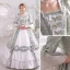 Baroque Medieval Sage Green Prom Dresses 2022 Ball Gown Square Neckline Bell sleeves Backless Rhinestone Pearl Bow Floor-Length / Long Formal Dresses