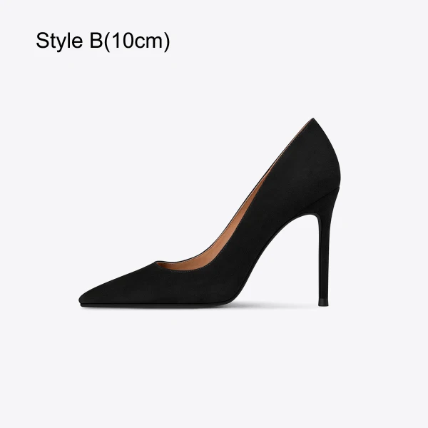 Fashion Fuchsia Suede Prom Pumps 2023 Leather 10 cm Stiletto Heels Pointed Toe Pumps High Heels