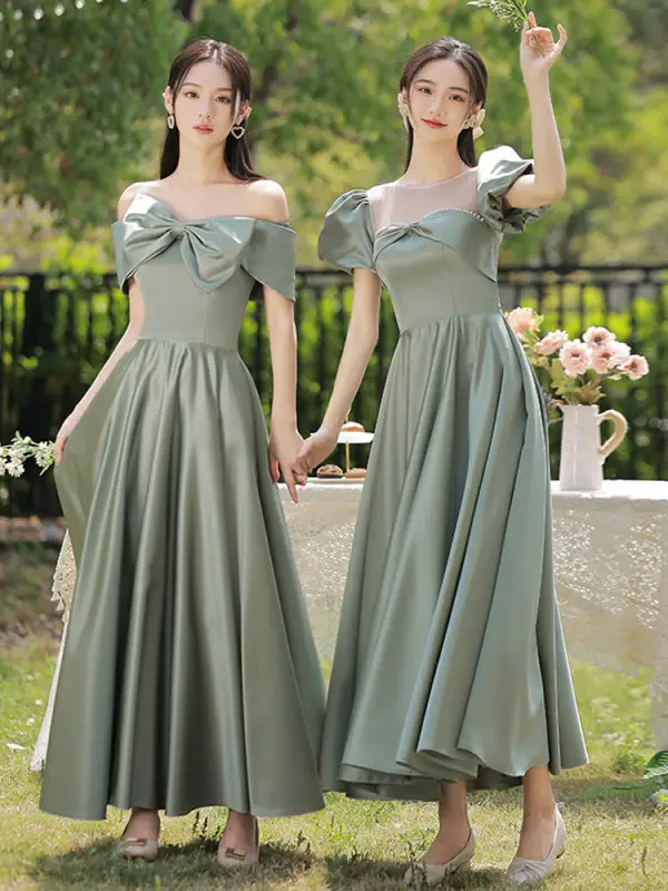 rupaul green dress Sage Green Satin Column Devin Maxi Dress