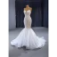 Luxury / Gorgeous Sexy White Beading Pearl Glitter Wedding Dresses 2023 Trumpet / Mermaid Strapless Sleeveless Backless Sweep Train Wedding