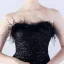 Sexy Black Sequins Evening Dresses 2024 Trumpet / Mermaid Strapless Tassel Sleeveless Backless Floor-Length / Long Evening Party Formal Dresses