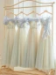 Chic / Beautiful Grey Beading Bridesmaid Dresses 2023 A-Line / Princess Short Sleeve Backless Floor-Length / Long Bridesmaid Dresses