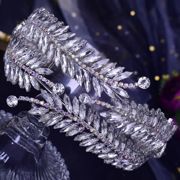 Piękne Srebrny Wykonany Ręcznie Rhinestone Ślub Ozdoby Do Włosów Ślubne 2023