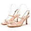 Sexy Beige Evening Party Womens Sandals 2023 Ankle Strap 7 cm Stiletto Heels Open / Peep Toe Sandals High Heels