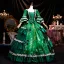 Medieval Vintage / Retro Dark Green Lace Flower Sequins Bow Prom Dresses 2025 Ball Gown Square Neckline Bell sleeves Floor-Length / Long Prom Formal Dresses