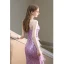 Sexy Lilas Perlage Faux Diamant Paillettes Gland Robe De Soirée 2023 Trompette / Sirène Bretelles Spaghetti Sans Manches Dos Nu Longue Soirée Fendue devant